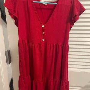 Red loosely fitting dress